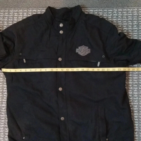 Harley Davidson women's large Nylon jacket black gray snap buttons / zipper - Picture 11 of 12